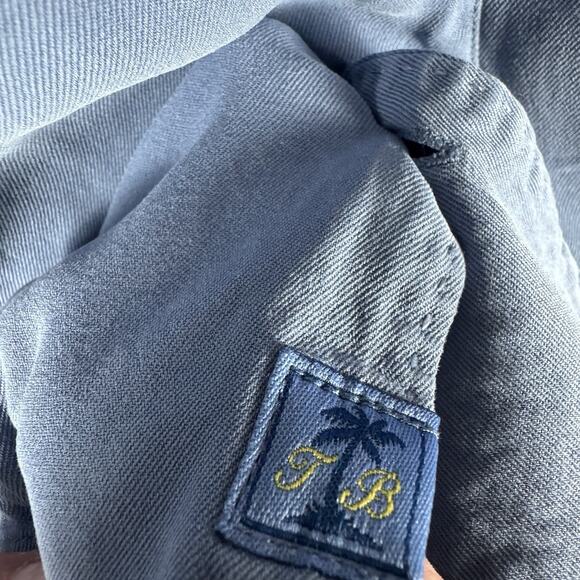 Tommy Bahama Men's 100% Silk Short-Sleeve Shirt Blue No Size Tag (Measurements) - Picture 4 of 8